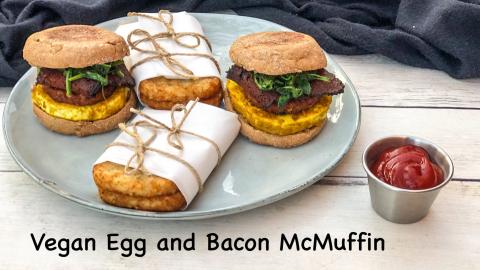 Vegan Egg and Bacon McMuffin