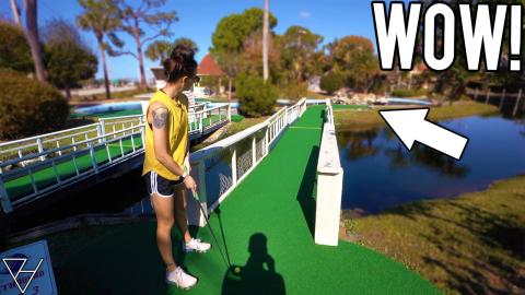 This Mini Golf Course is HUGE! - Awesome Mini Golf Holes!...