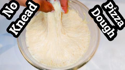 No Knead Pizza Dough.