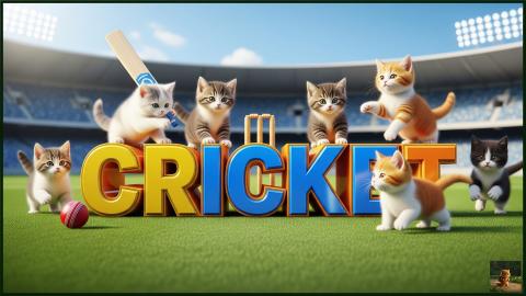 Cute Kittens Playing Cricket | Fun Animated Kitten Cricke...