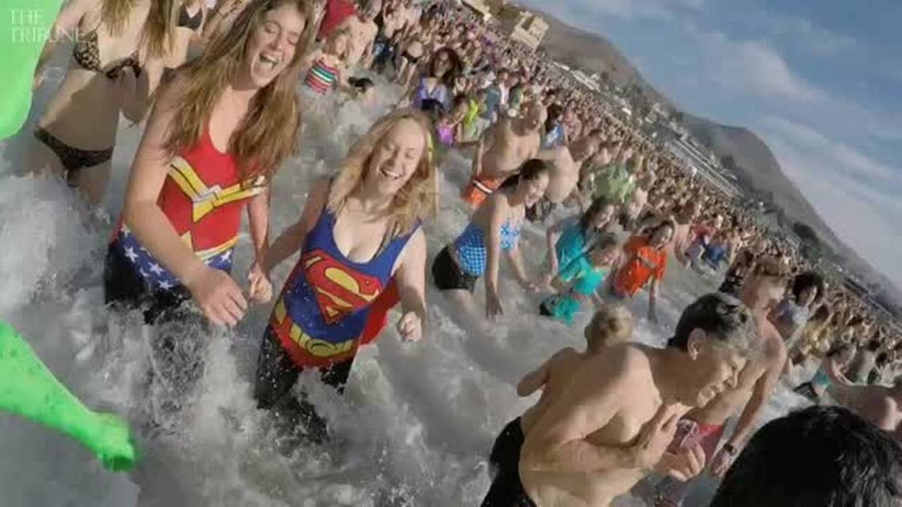 Cayucos Polar Bear Dip Thousands take plunge on New Year's Day