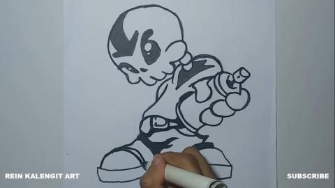 Drawing grafity character alien