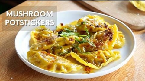Easy Mushroom Potstickers Recipe | Mushroom Dumplings 