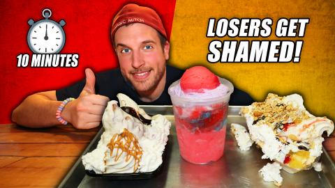 Attempting to Finish This MONSTER Ice Cream Challenge in ...