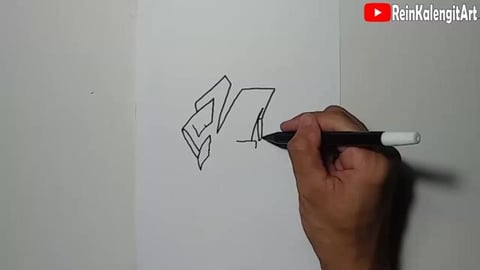 Drawing Grafity Letter M 2