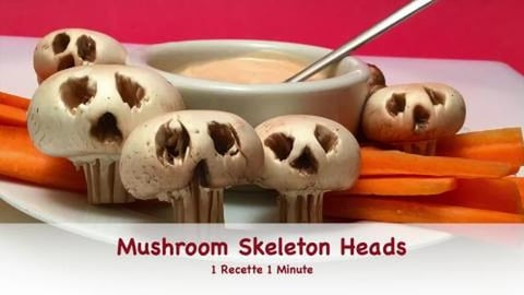Mushroom Skeleton Heads / Halloween Snack / Shorts