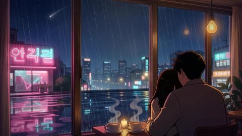 Starlit Seoul Night ☔ Dreamy Korean Lofi for Sleep & Un...