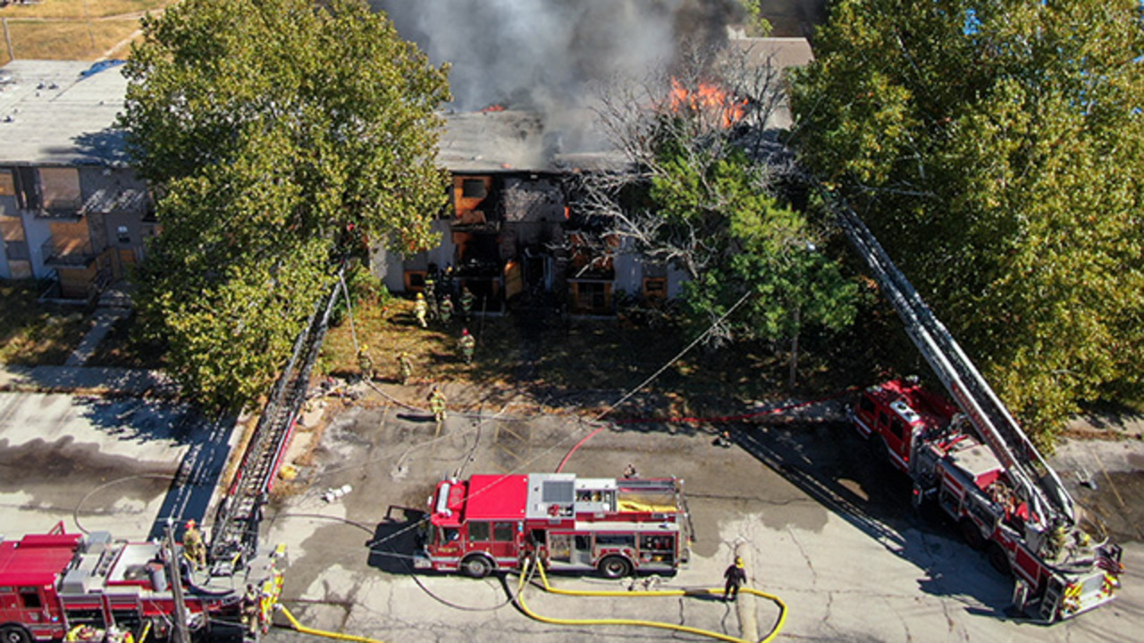 Drone Video Shows KCK Firefighters Battling A Two-alarm Fire | Kansas ...