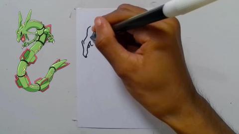 Drawing Pokemon Rayquaza shorts
