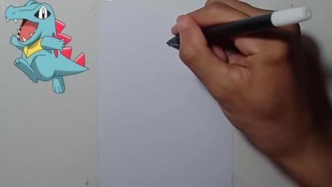 Drawing Pokemon totodile