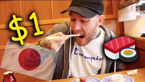 $1 SUSHI IN TOKYO! |  Gotokuji Lucky Cat Temple | Odaiba ...