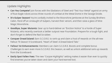 Fallout 76: Test Your Metal Update 1.62 PATCH NOTES! Seas...