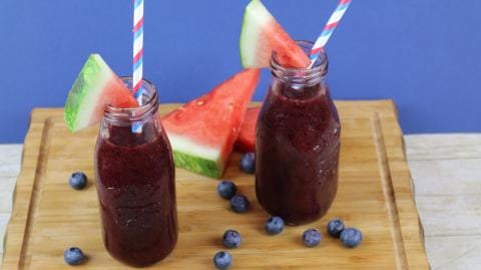 Watermelon & Blueberry Smoothie _ Healthy Dessert