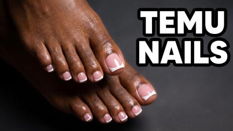 Easy Press-On French Nails From TEMU. Pedicure At Home.
