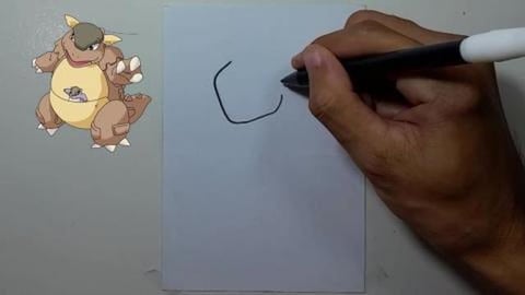 Drawing Pokemon KANGASKAN 