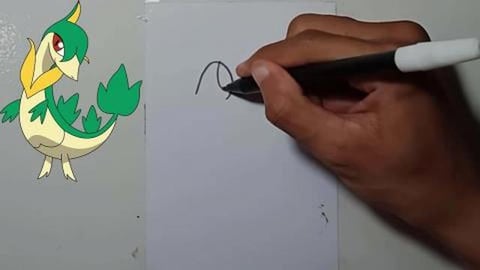 DRAW POKEMON SERVINE #SHORTS