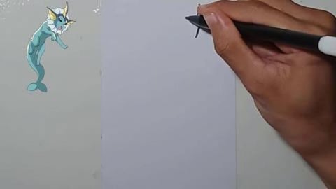 Drawing Pokemon vaporeon shorts