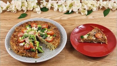 Pasta Frittata - TIP for using up leftover cooked pasta
