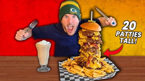 Taking on a GIANT 20x Bacon Cheeseburger Challenge!