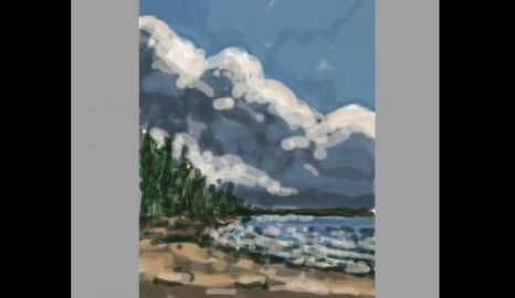 Digital Painting - Storm our Lake Superior 