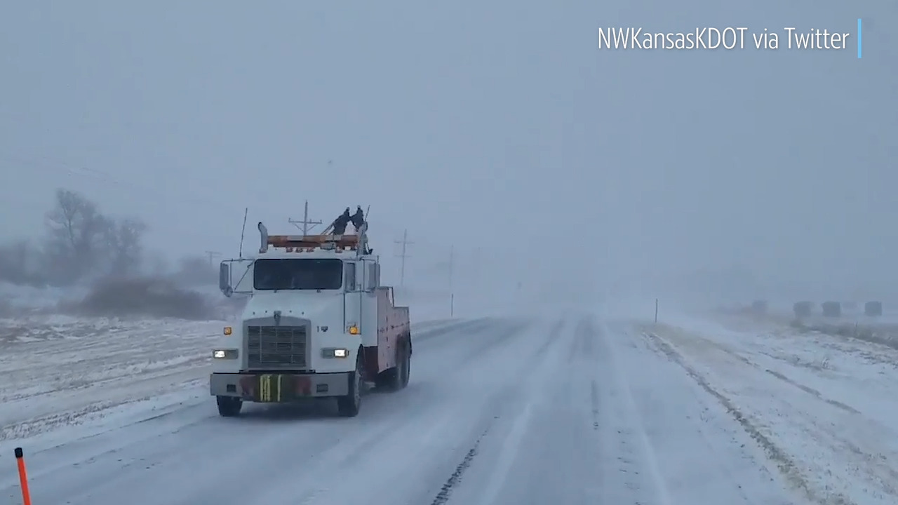 KDOT video shows roads icy, dangerous in northwest Kansas