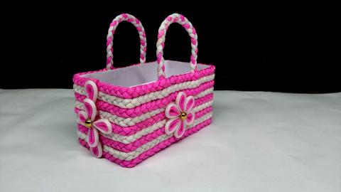 Basket making with Waste Card Board Box