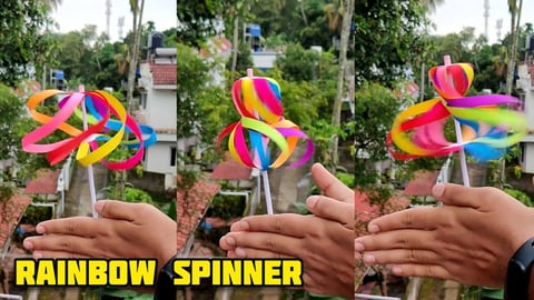 Rainbow Spinner using Paper |  Origami tutorial by Magic ...