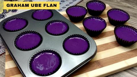 NO BAKE DESSERT // DELICIOUS GRAHAM UBE LECHE FLAN / NO B...