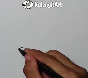 Drawing devil bunny character graffiti