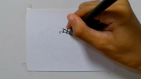 Drawing Crazy zombie graffiti running fast