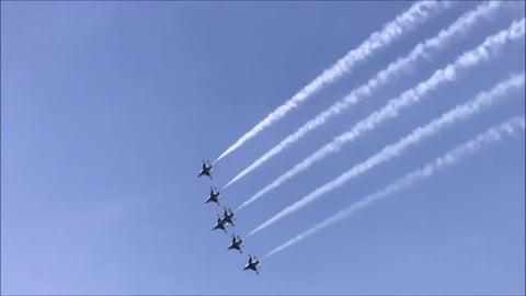 The Chicago Air and Water Show from a rooftop
