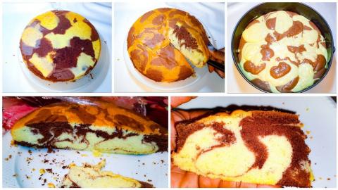 Marble Cake. Chocolate And Vanilla Cake.