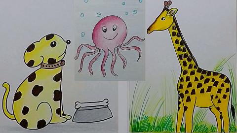 Easy Animal Drawing - Part 1 | Tutorial | Sumana's Artwor...
