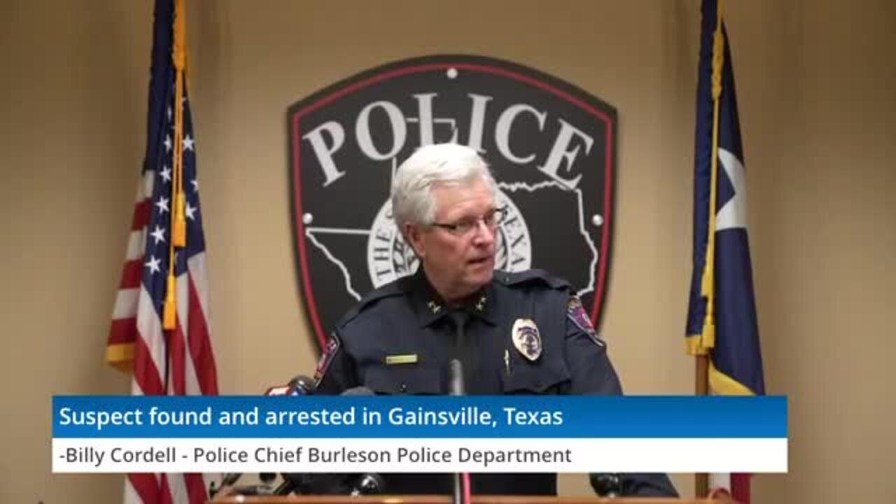 Burleson, TX police chief announces arrest of suspect in officer's