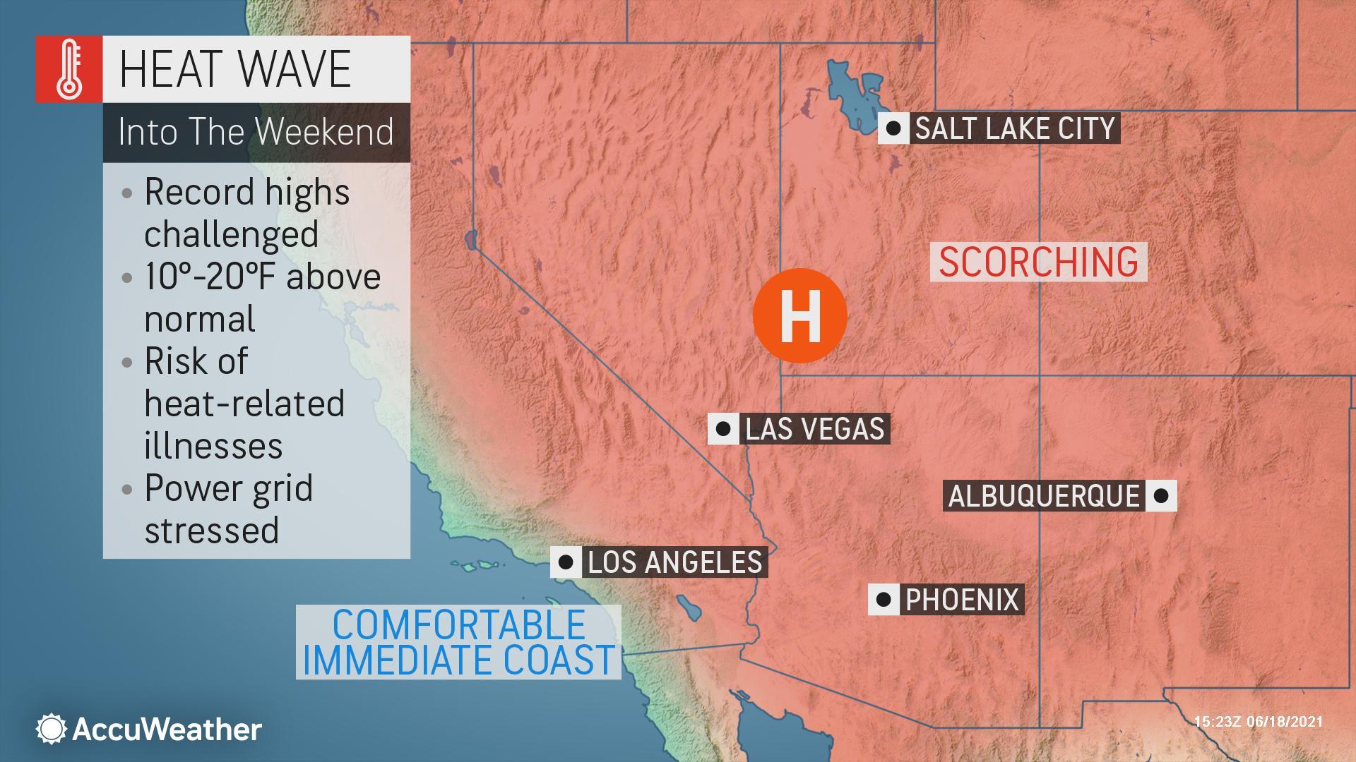 Records fall as heat wave continues for Father's Day weekend