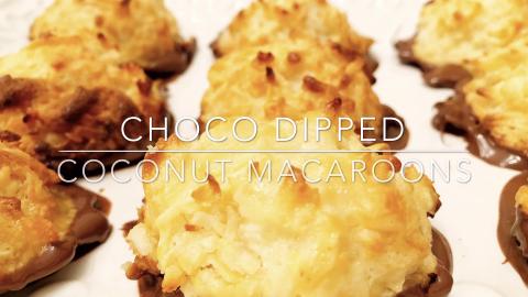 Chocolate Dipped Coconut Macaroons