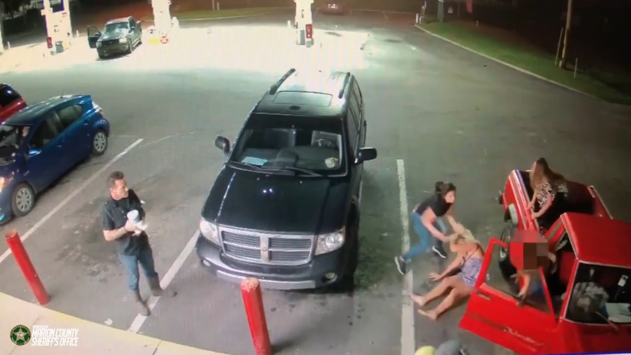 Surveillance Shows Wild Altercation At Gas Station In Belleville Surveillance video shows violent attack outside Florida gas station