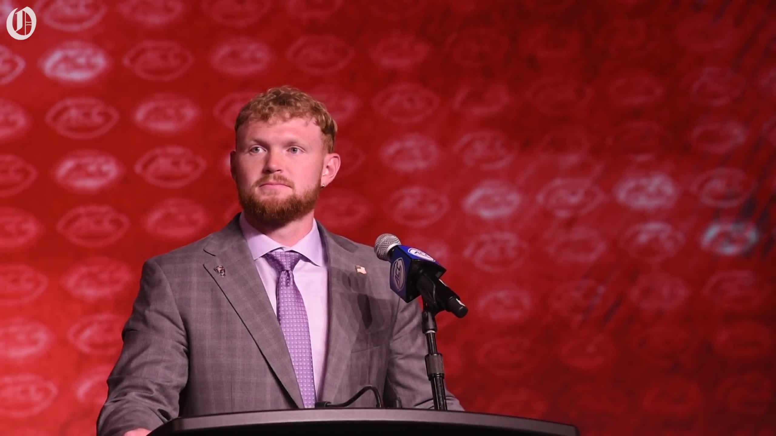 Nc state quarterback brennan armstrong at acc kickoff again with a