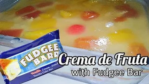 NO BAKE CREMA DE FRUTA WITH FUDGEE BAR _ Pinoy Recipe | T...