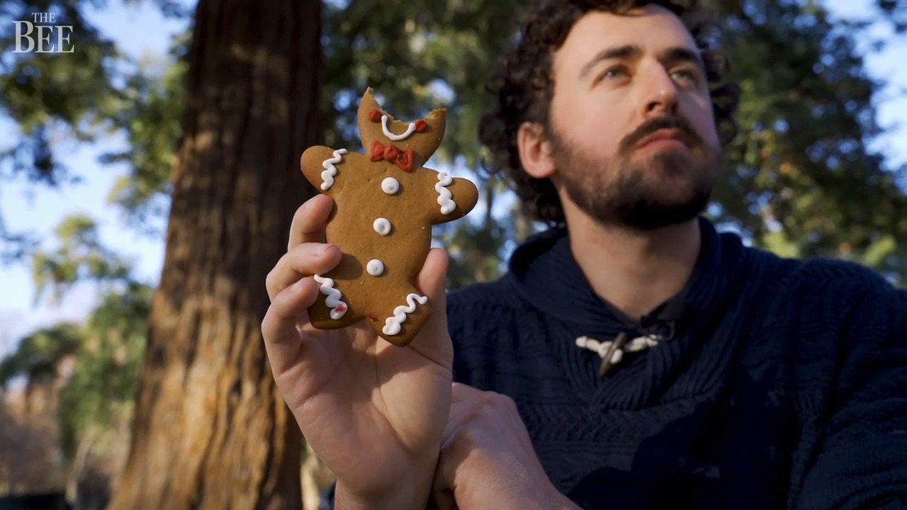 Watch As The Sacramento Bees Benjy Egel Bites The Head Of A Gingerbread ‘folk Sacramento Bee
