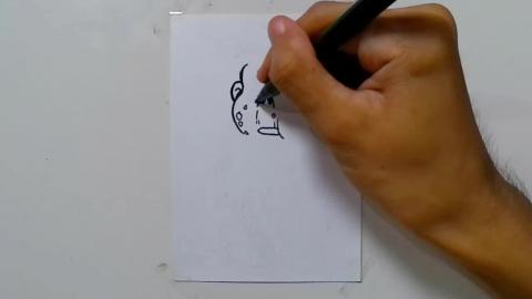 Drawing cute little fat chef zombie graffiti shorts