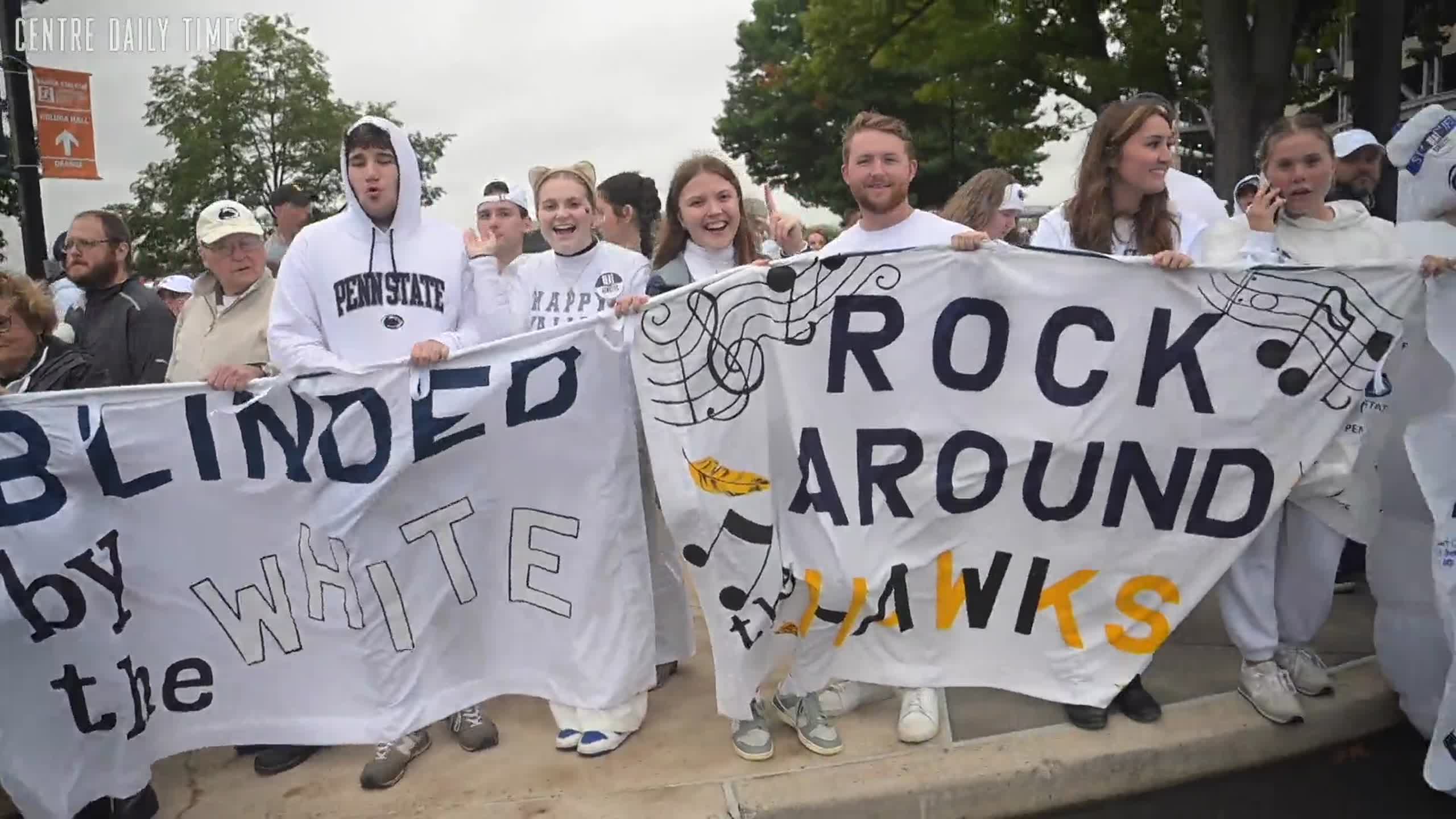 Penn State fans should bring rain gear for the Whiteout game - it is likely  to be wet 