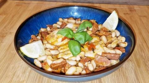 White Fish Fillets With Chourizo And Canellini Beans