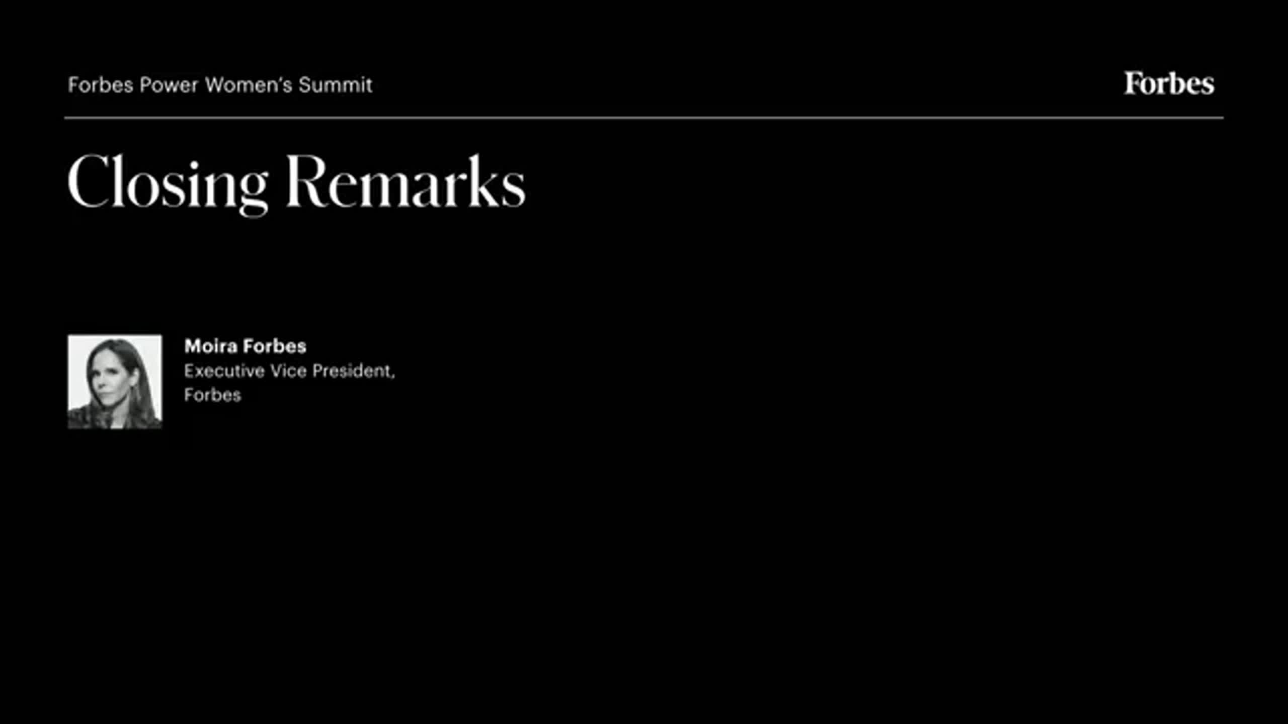 2025 Forbes Power Women's Summit | Closing Remarks