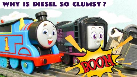 Thomas and Friends Clumsy Diesel Toy Train Story for Kids...
