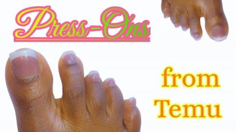 Easy Press-On French Nails From TEMU.