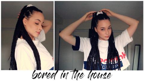 first time giving myself braids | quarantine activity