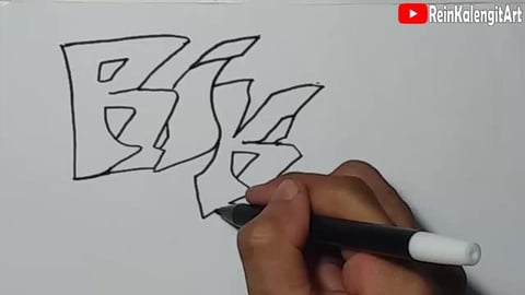 Drawing Grafiti Name Rikas