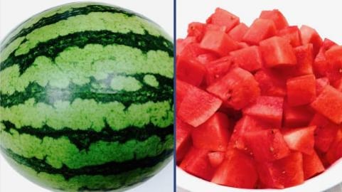How to Quickly Cut a Watermelon into Cubes