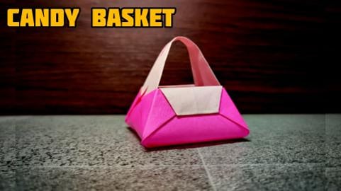 Origami Candy Basket | Origami Basket | Origami tutorial ...